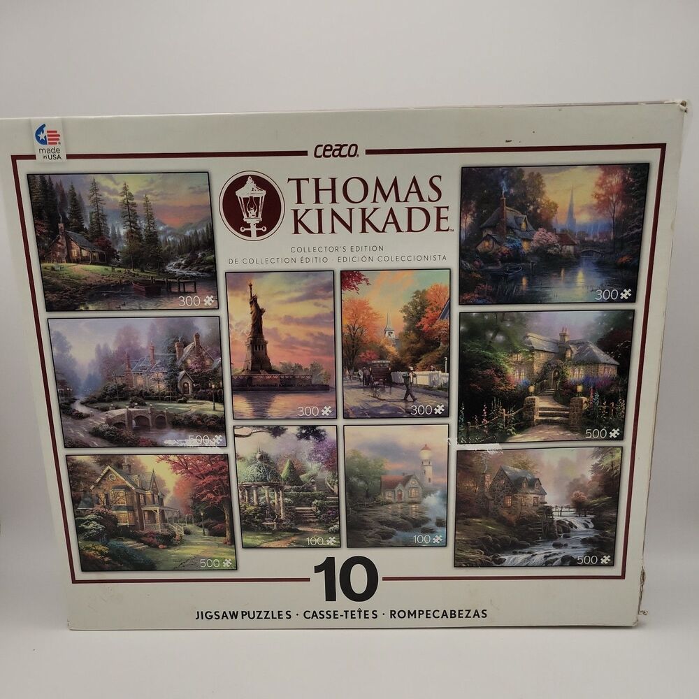 Thomas Kinkade 10 Jigsaw Puzzles, Collector's Edition 3400 Pieces ~ Ceaco